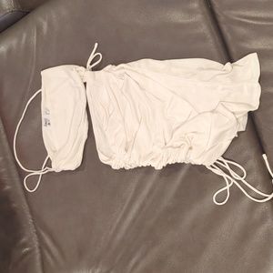 Princess Polly White Scrunch Slit Dress